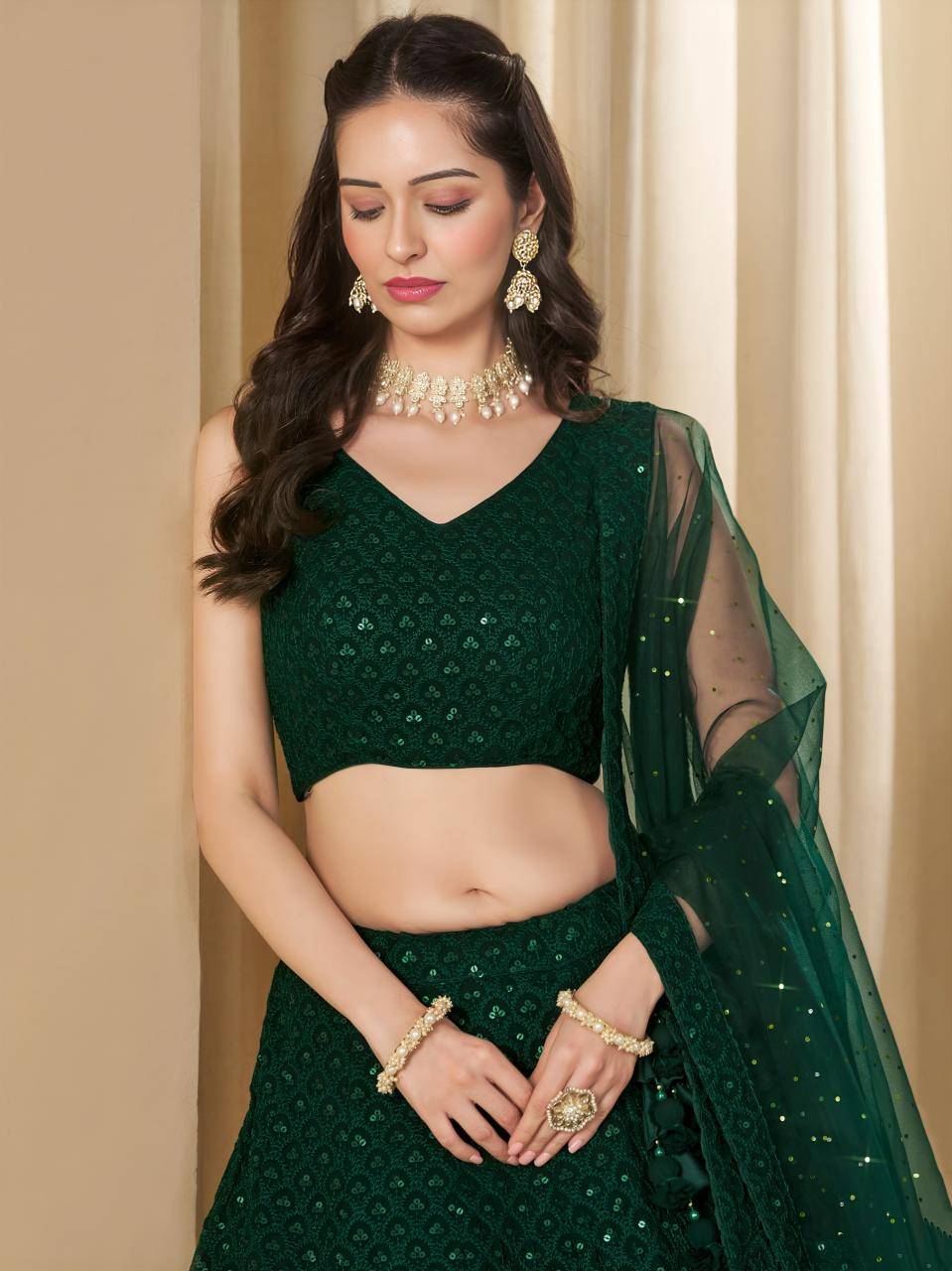 Florance vol 1 Georgette Green Wholesale lehenga choli manufacturers in Mumbai